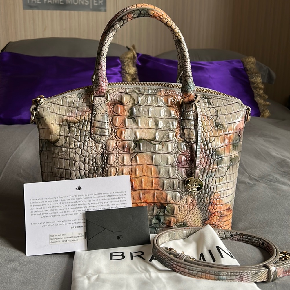 Brahmin Gemstone Duxbury Satchel Leather Crossbody